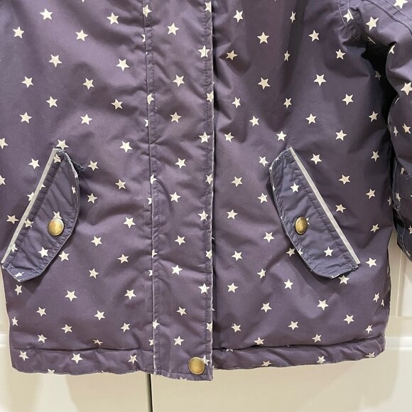 Girls Boden Coat Kids Size 6-7 Purple with Stars & Matching Gloves - Picture 2 of 16